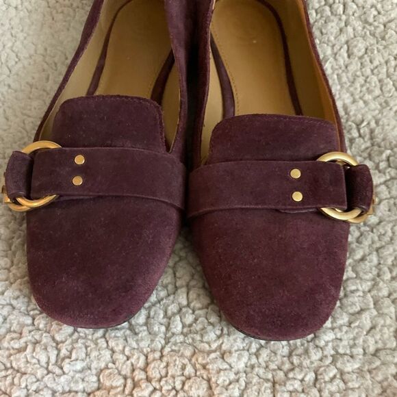 Tory Burch Marsden Suede Loafer Flats in Malbec size 7.5 NWOB - Picture 2 of 10